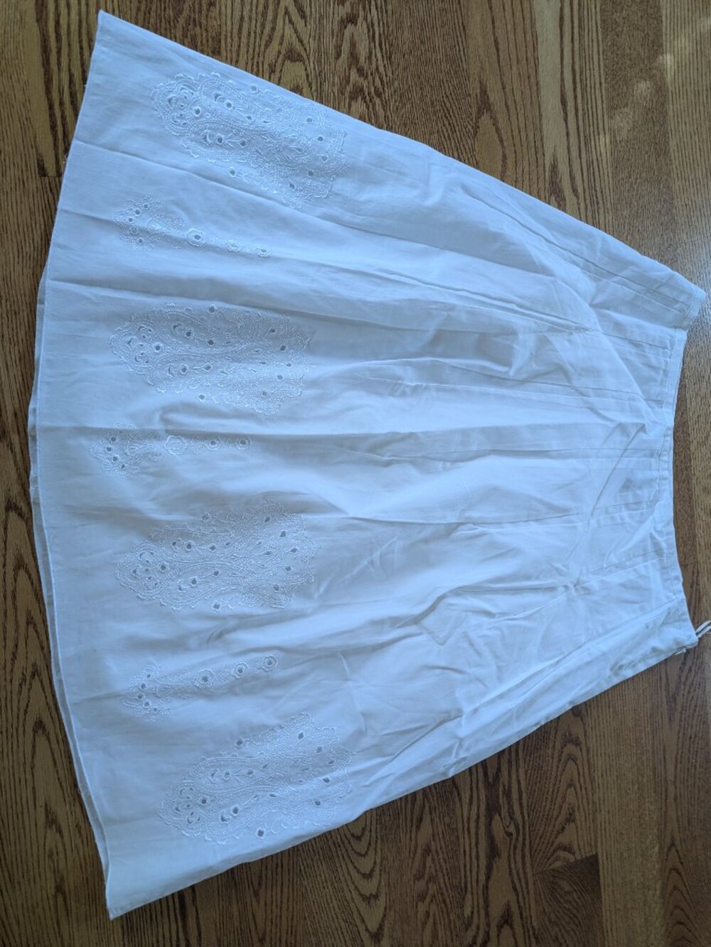 jones new York NWT white cotton eyelet skirt lining side zipper size 12 #770